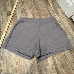 Max Studio Womens Shorts Houndstooth Stretch‎ Black White XL